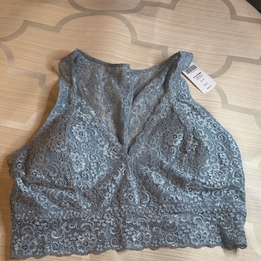 Soma Lace Racerback Bralette in Blue Aura